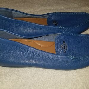 coach blue loafers
